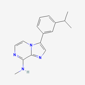 molecular formula C16H18N4 B12911017 Imidazo[1,2-a]pyrazin-8-amine, N-methyl-3-[3-(1-methylethyl)phenyl]- CAS No. 787590-84-5