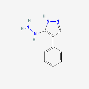 molecular formula C9H10N4 B12911020 5-Hydrazinyl-4-phenyl-1H-pyrazole CAS No. 89569-40-4