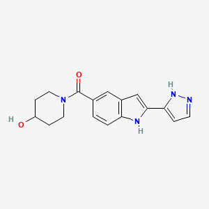 [2-(1,2-Dihydro-3H-pyrazol-3-ylidene)-2H-indol-5-yl](4-hydroxypiperidin-1-yl)methanone