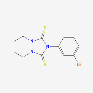 molecular formula C12H12BrN3S2 B12911050 2-(3-Bromophenyl)tetrahydro-1h-[1,2,4]triazolo[1,2-a]pyridazine-1,3(2h)-dithione CAS No. 58745-04-3