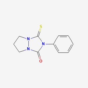 2-Phenyl-3-sulfanylidenetetrahydro-1H,5H-pyrazolo[1,2-a][1,2,4]triazol-1-one