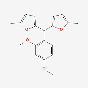 molecular formula C19H20O4 B12911099 Furan, 2,2'-[(2,4-dimethoxyphenyl)methylene]bis[5-methyl- CAS No. 144334-80-5