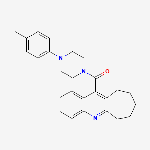 molecular formula C26H29N3O B12911122 Piperazine, 1-(4-methylphenyl)-4-((7,8,9,10-tetrahydro-6H-cyclohepta(b)quinolin-11-yl)carbonyl)- CAS No. 36063-65-7