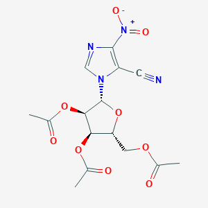 molecular formula C15H16N4O9 B12911144 [(2R,3R,4R,5R)-3,4-diacetyloxy-5-(5-cyano-4-nitroimidazol-1-yl)oxolan-2-yl]methyl acetate 