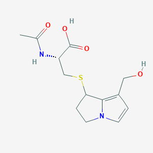 (2R)-2-Acetamido-3-((7-(hydroxymethyl)-2,3-dihydro-1H-pyrrolizin-1-yl)thio)propanoic acid