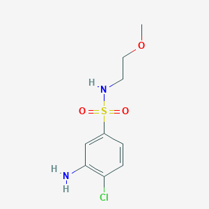 molecular formula C9H13ClN2O3S B1291119 3-Amino-4-chloro-N-(2-methoxyethyl)-benzenesulfonamide CAS No. 1017458-45-5