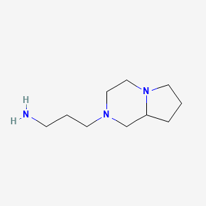 molecular formula C10H21N3 B12911200 3-(Hexahydropyrrolo[1,2-A]pyrazin-2(1H)-YL)propan-1-amine CAS No. 59436-24-7