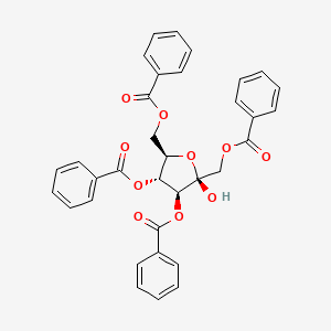 molecular formula C34H28O10 B12911223 Beta-D-fructofuranose, 1,3,4,6-tetrabenzoate 