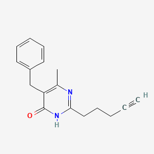 molecular formula C17H18N2O B12911254 5-Benzyl-6-methyl-2-(pent-4-yn-1-yl)pyrimidin-4(1H)-one CAS No. 88499-83-6