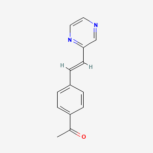 molecular formula C14H12N2O B12911268 1-(4-(2-(Pyrazin-2-yl)vinyl)phenyl)ethanone 