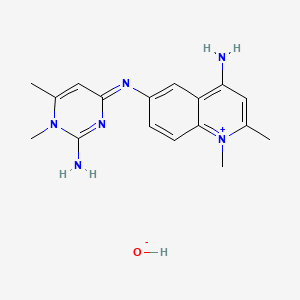 4-Amino-6-((1,2-dihydro-2-imino-1,6-dimethyl-4-pyrimidinyl)amino)-1,2-dimethylquinolinium hydroxide