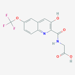 Glycine, N-[[3-hydroxy-6-(trifluoromethoxy)-2-quinolinyl]carbonyl]-