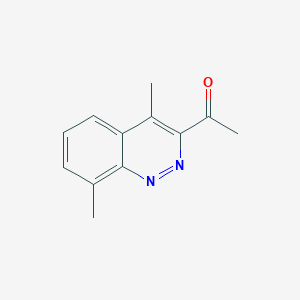 molecular formula C12H12N2O B12911350 Ethanone, 1-(4,8-dimethyl-3-cinnolinyl)- CAS No. 924638-59-5