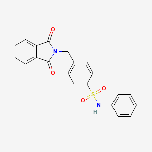 molecular formula C21H16N2O4S B12911359 4-((1,3-Dihydro-1,3-dioxo-2H-isoindol-2-yl)methyl)-N-phenylbenzenesulphonamide CAS No. 94136-00-2