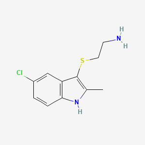 molecular formula C11H13ClN2S B12911380 2-[(5-Chloro-2-methyl-1H-indol-3-yl)sulfanyl]ethan-1-amine CAS No. 83748-17-8