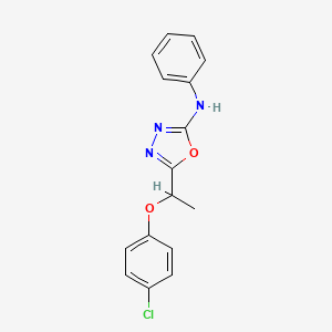 5-(1-(4-Chlorophenoxy)ethyl)-N-phenyl-1,3,4-oxadiazol-2-amine