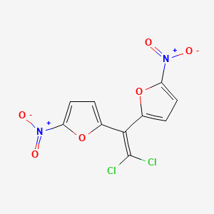 molecular formula C10H4Cl2N2O6 B12911430 2,2'-(2,2-Dichloroethene-1,1-diyl)bis(5-nitrofuran) CAS No. 5397-74-0