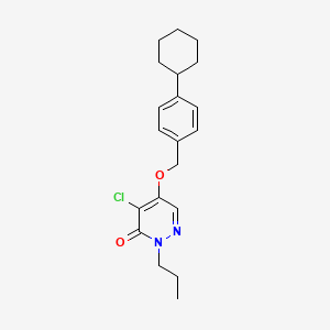 molecular formula C20H25ClN2O2 B12911463 4-Chloro-5-[(4-cyclohexylphenyl)methoxy]-2-propylpyridazin-3(2H)-one CAS No. 88094-46-6