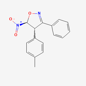 molecular formula C16H14N2O3 B12911480 Trans-5-nitro-3-phenyl-4-(p-tolyl)-4,5-dihydroisoxazole 