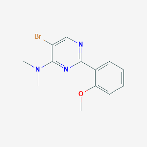 molecular formula C13H14BrN3O B12911501 5-Bromo-2-(2-methoxyphenyl)-N,N-dimethylpyrimidin-4-amine CAS No. 823796-54-9