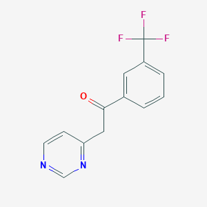 molecular formula C13H9F3N2O B12911524 2-(Pyrimidin-4-yl)-1-(3-(trifluoromethyl)phenyl)ethanone CAS No. 112816-06-5