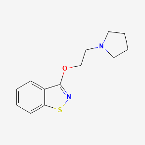 molecular formula C13H16N2OS B12911526 3-(2-(Pyrrolidin-1-yl)ethoxy)-1,2-benzisothiazole CAS No. 94087-35-1