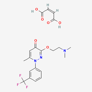 molecular formula C20H22F3N3O6 B12911558 3-(2-(Dimethylamino)ethoxy)-6-methyl-1-(3-(trifluoromethyl)phenyl)pyridazin-4(1H)-one maleate 