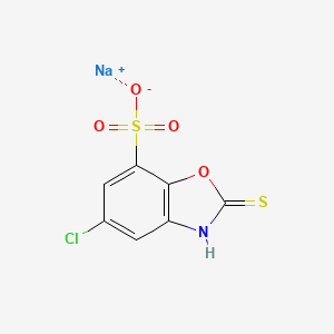 Sodium 5-chloro-2,3-dihydro-2-thioxobenzoxazole-7-sulphonate