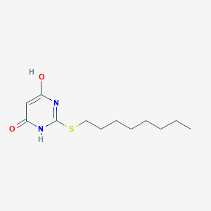 molecular formula C12H20N2O2S B12911567 6-Hydroxy-2-(octylsulfanyl)pyrimidin-4(3H)-one CAS No. 86627-13-6