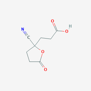 molecular formula C8H9NO4 B12911575 3-(2-Cyano-5-oxotetrahydrofuran-2-yl)propanoic acid CAS No. 6307-16-0