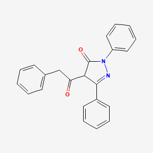 molecular formula C23H18N2O2 B12911607 2,5-Diphenyl-4-(phenylacetyl)-2,4-dihydro-3H-pyrazol-3-one CAS No. 191846-88-5