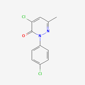 molecular formula C11H8Cl2N2O B12911623 4-Chloro-2-(4-chlorophenyl)-6-methylpyridazin-3(2h)-one CAS No. 6306-13-4