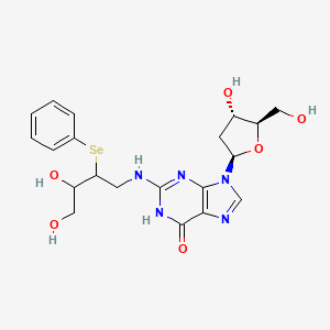 molecular formula C20H25N5O6Se B12911635 2'-Deoxy-N-[3,4-dihydroxy-2-(phenylselanyl)butyl]guanosine CAS No. 666718-15-6