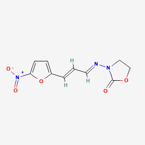 molecular formula C10H9N3O5 B12911658 3-((3-(5-Nitro-2-furyl)allylidene)amino)-2-oxazolidinone CAS No. 3318-78-3