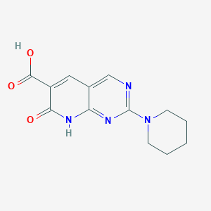 molecular formula C13H14N4O3 B12911668 7-Oxo-2-(piperidin-1-yl)-7,8-dihydropyrido[2,3-d]pyrimidine-6-carboxylic acid 