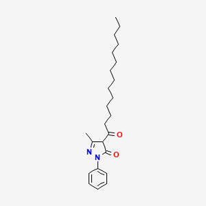 molecular formula C24H36N2O2 B12911683 5-Methyl-2-phenyl-4-tetradecanoyl-2,4-dihydro-3H-pyrazol-3-one CAS No. 116655-20-0