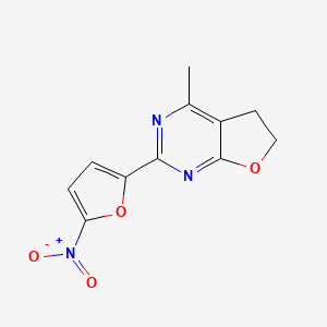 molecular formula C11H9N3O4 B12911701 4-Methyl-2-(5-nitrofuran-2-yl)-5,6-dihydrofuro[2,3-d]pyrimidine CAS No. 61378-91-4