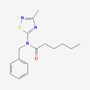 molecular formula C16H21N3OS B12911719 N-Benzyl-N-(3-methyl-1,2,4-thiadiazol-5-YL)hexanamide CAS No. 63194-01-4