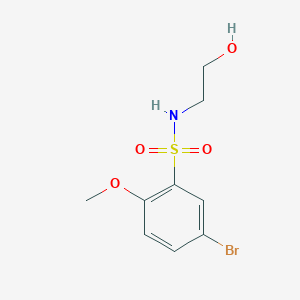 molecular formula C9H12BrNO4S B1291173 5-Bromo-N-(2-hydroxyethyl)-2-methoxybenzenesulfonamide CAS No. 871269-14-6