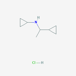 molecular formula C8H16ClN B1291177 N-(1-cyclopropylethyl)cyclopropanamine hydrochloride 