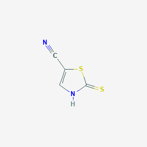 molecular formula C4H2N2S2 B12911805 2-Thioxo-2,3-dihydrothiazole-5-carbonitrile CAS No. 56750-17-5