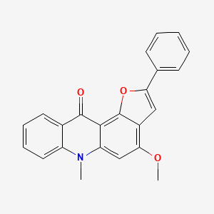 molecular formula C23H17NO3 B12911821 4-Methoxy-6-methyl-2-phenylfuro[2,3-a]acridin-11(6H)-one CAS No. 88901-81-9