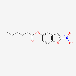 molecular formula C14H15NO5 B12911822 2-Nitro-1-benzofuran-5-YL hexanoate CAS No. 56897-37-1