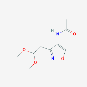 molecular formula C9H14N2O4 B12911829 N-[3-(2,2-Dimethoxyethyl)-1,2-oxazol-4-yl]acetamide CAS No. 87149-80-2