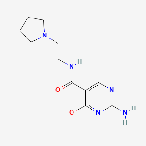 5-Pyrimidinecarboxamide, 2-amino-4-methoxy-N-(2-(1-pyrrolidinyl)ethyl)-