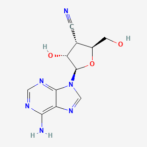 molecular formula C11H12N6O3 B12911922 Adenosine, 3'-cyano-3'-deoxy- CAS No. 121123-91-9