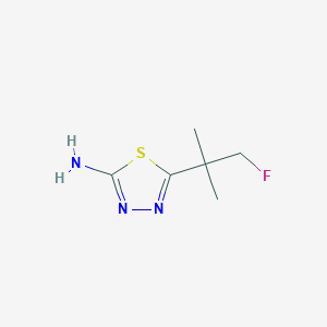 molecular formula C6H10FN3S B12911930 5-(1-Fluoro-2-methylpropan-2-yl)-1,3,4-thiadiazol-2-amine CAS No. 84456-56-4