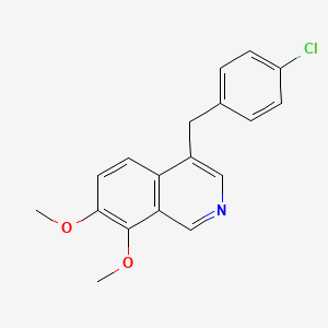 molecular formula C18H16ClNO2 B12911985 4-[(4-Chlorophenyl)methyl]-7,8-dimethoxyisoquinoline CAS No. 61190-24-7