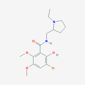 B129120 3-Bromo-N-((1-ethyl-2-pyrrolidinyl)methyl)-5,6-dimethoxysalicylamide CAS No. 152127-74-7