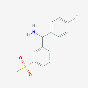 molecular formula C14H14FNO2S B1291202 (4-Fluorophenyl)(3-methanesulfonylphenyl)methanamine 